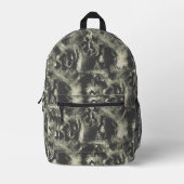 Baumwurzel Holzstruktur Schwarz und Grau Camouflag Bedruckter Rucksack (Vorderseite)