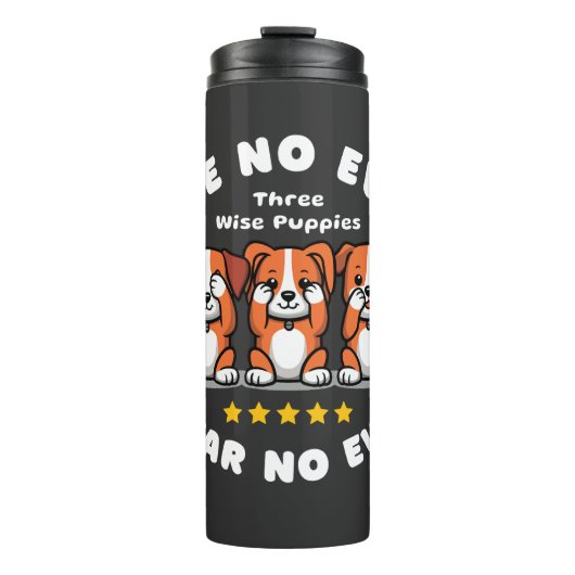 Baumwütige Welpen Thermosbecher (Vorderseite)