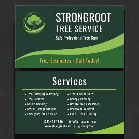 Baumzucht-Service Arborist Visitenkarte