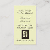 Baumzüchter-Baum-Trimmer-Visitenkarte Visitenkarte (Rückseite)