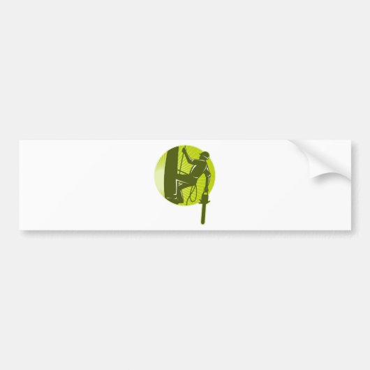 Baumzüchterbaumchirurgkettensäge Retro Autoaufkleber (Vorne)