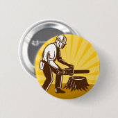 Baumzüchterbaumchirurgkettensäge Retro Button (Vorne & Hinten)