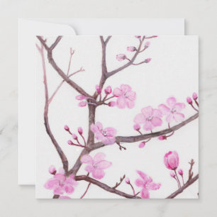 Baumzweig blüht im Frühjahr mit rosa Blume Karte