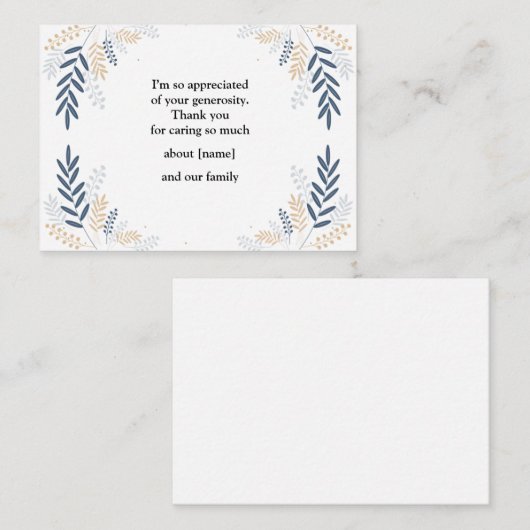 Baumzweig mit Leaf nach Beerdigung dank Karte (Vorne/Hinten)