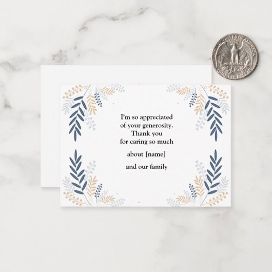 Baumzweig mit Leaf nach Beerdigung dank Karte (Vorderseite/Rückseite Beispiel)