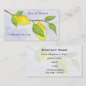 Baumzweig mit Zitronen und Blätter in Wasserfarbe Visitenkarte (Vorne/Hinten)