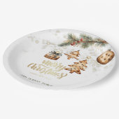 Baumzweig, Ornamente, Sterne Pappteller (Schrägansicht)