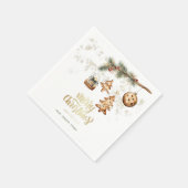 Baumzweig, Ornamente, Sterne Serviette (Ecke)