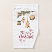 Baumzweig, Ornamente, Sterne Weihnachten Badhandtuch Set (Handtuch)