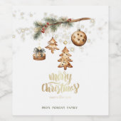 Baumzweig, Ornamente, Sterne Weinetikett (Einzelnes Label)