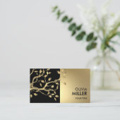 Baumzweig - pastellfarbenes Gold Visitenkarte (Stehend Vorderseite)