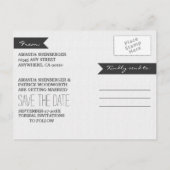 Baumzweig Rustikale Hochzeit speichert die Datumsk Ankündigungspostkarte (Rückseite)