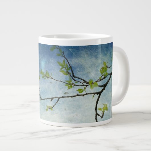 Baumzweig über texturierten Himmel Jumbo-Tasse (Vorderseite Rechts)