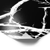 Baumzweige auf schwarzem Hintergrund Fotodruck (Ecke)