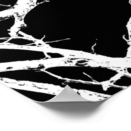 Baumzweige auf schwarzem Hintergrund Poster (Ecke)