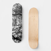 Baumzweige auf Weiß Skateboard (Vorderseite)
