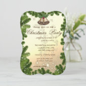 Baumzweige, Bell, Weihnachtsgebäck für Unternehmen Einladung (Stehend Vorderseite)