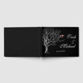 Baumzweige Black Coral Birds Wedding Gästebuch (Voll)