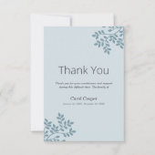 Baumzweige - Blaugrüne Beerdigung dank Karte (Vorderseite)