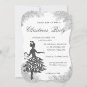 Baumzweige, Girl Corporate Christmas Party Einladung (Vorderseite)