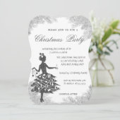 Baumzweige, Girl Corporate Christmas Party Einladung (Stehend Vorderseite)