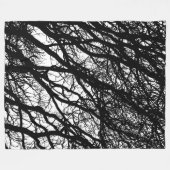 Baumzweige im Winter-Hochkontrast v2 Fleecedecke (Vorderseite (Horizontal))