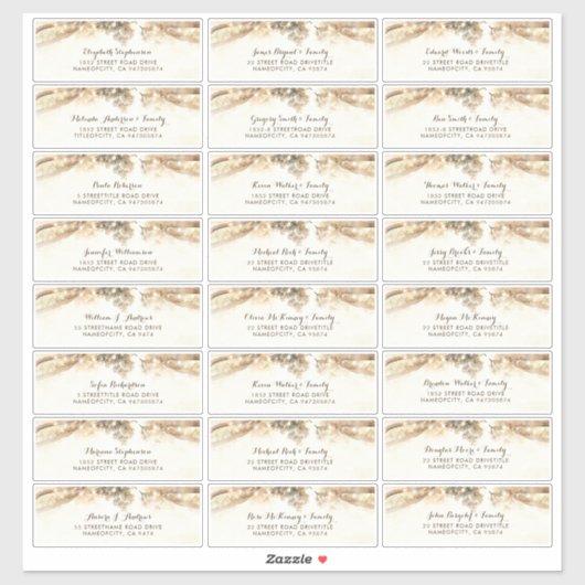 Baumzweige individuelle Gästebuchnamen Aufkleber (Blatt)