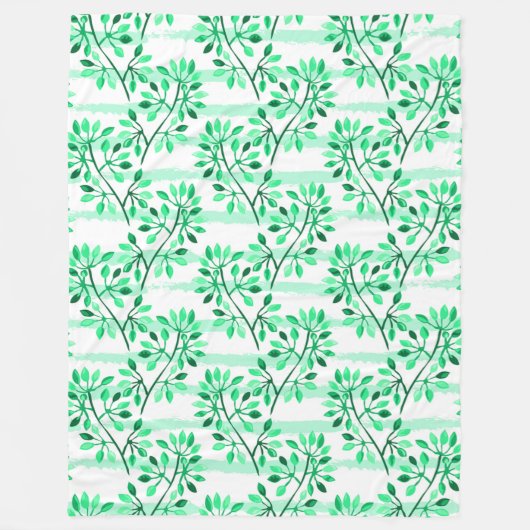 Baumzweige mit Blätter Fleecedecke (Vorderseite)