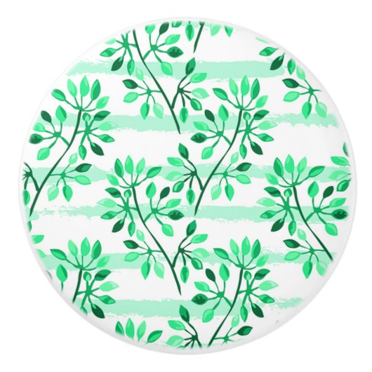 Baumzweige mit Blätter Keramikknauf (Vorderseite)