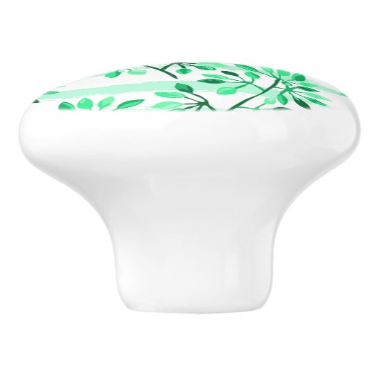 Baumzweige mit Blätter Keramikknauf (Seitenansicht)