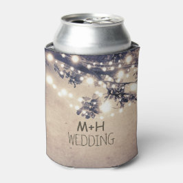 Baumzweige und Lichter rustikale Hochzeit Dosenkühler