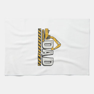 Baupapa Bagger Vintage-Shirt-Design_1 Geschirrtuch