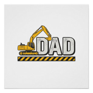 Baupapa Bagger Vintage-Shirt-Design_1 Poster