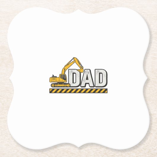Baupapa Bagger Vintage-Shirt-Design_1 Untersetzer (Vorderseite)