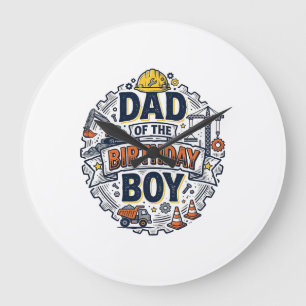 Baupapa des Geburtstagskind-Shirt-Design_ Große Wanduhr