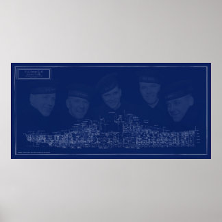 Bauplan der U.S.S. Juneau Poster