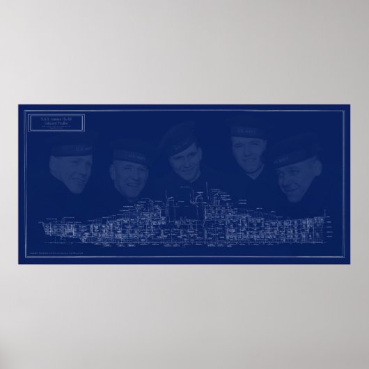 Bauplan der USS Juneau Poster (Vorne)
