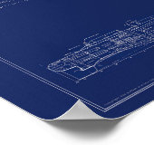 Bauplan des U-Bootes U.S.S. Croaker Poster (Ecke)