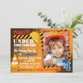 Bauplatz Geburtstagspartei Einladung (Stehend Vorderseite)