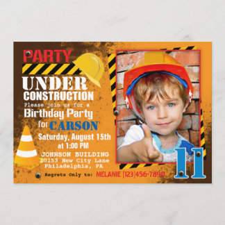 Bauplatz Geburtstagspartei Einladung