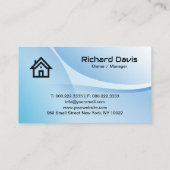 Bauprojekt Haus Dach Logo Blau Visitenkarte (Rückseite)