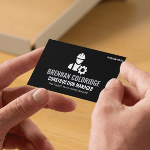 Bauprojektmanager Minimalist Schwarz & Weiß Pro Visitenkarte