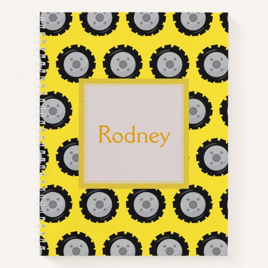 Bauräder Junge thematisch Notizbuch (Vorderseite)