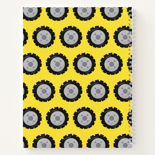 Bauräder Junge thematisch Notizbuch (Rückseite)