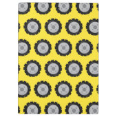 Bauräder mit gelbem Hintergrund Klemmbrett (Rückseite)