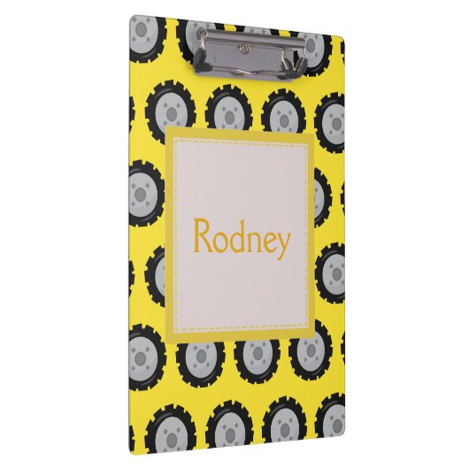 Bauräder mit gelbem Hintergrund Klemmbrett (Rechts)