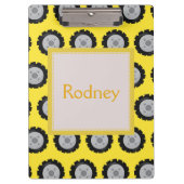 Bauräder mit gelbem Hintergrund Klemmbrett (Vorderseite)