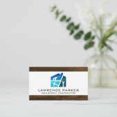 Baureparatursymbole | Zuhause-Renovierungen Visitenkarte (Stehend Vorderseite)