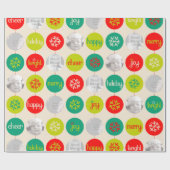 Baurotes, neutrales Weihnachtsmuster - Foto Geschenkpapier (Flach)