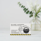 Bausäge | Skyline | Blueprints Visitenkarte (Stehend Vorderseite)